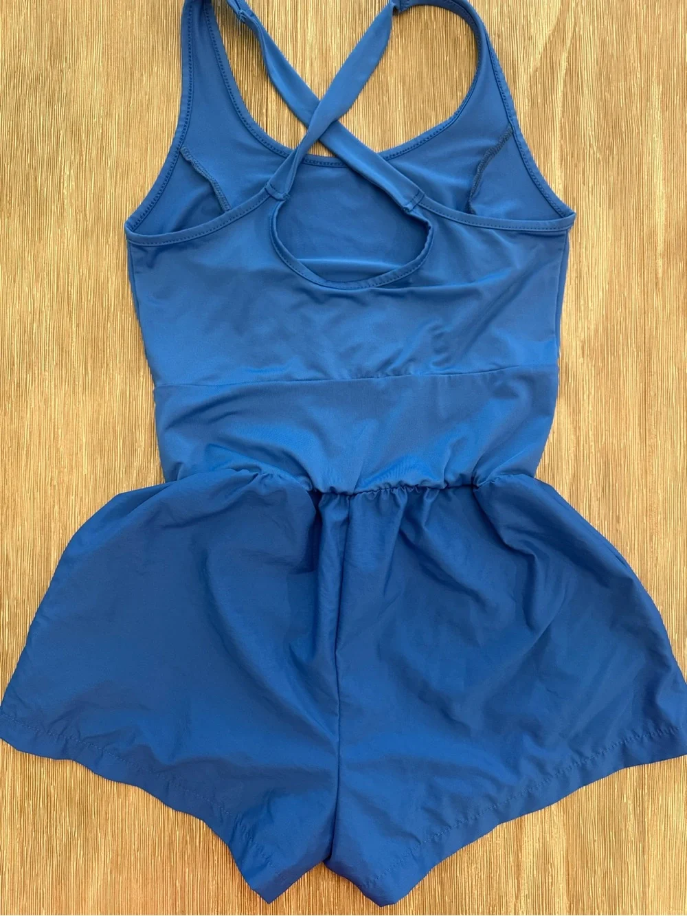 Blue Activewear One Piece Romper Womens Small Keyhole Cutout Cross Back Workout